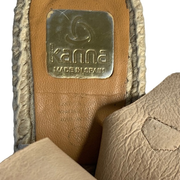 KANNA Women's Sz 39 / 8 Beige Brown Suede Ankle Strap Wedge Espadrille Sandals - Picture 11 of 15